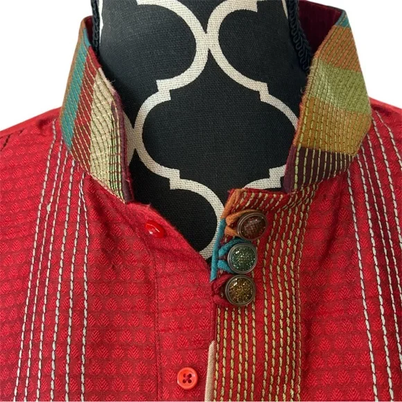 Sang Raag Red Long Sleeve Kurta - Picture 4 of 5